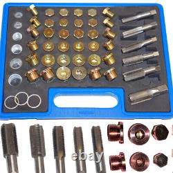 114pc Oil Pan Thread Repair Kit Sump Drain Plug Tool Set M13 M15 M17 M20 M22