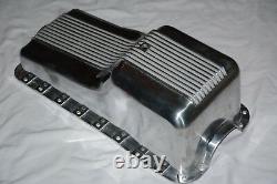 1962-82 SBF Ford Polished Aluminum Oil Pan Retro Finned Front Sump 260 289 302