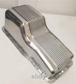 62-82 SBF Ford Polished Aluminum Oil Pan Retro Finned Front Sump 260 289 302