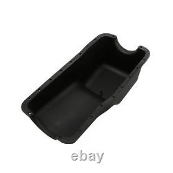 Black 1962-82 SBF Ford Aluminum Oil Pan Finned Polished Fins Front Sump 289 302
