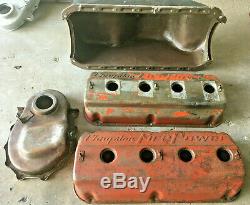 HEMI 331 354 392 Valve Covers (2) Center Sump Oil Pan Front Timing Cover