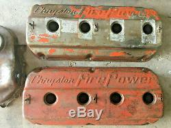 HEMI 331 354 392 Valve Covers (2) Center Sump Oil Pan Front Timing Cover