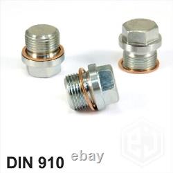 Hex Head Screw Plugs Bolt DIN 910 Oil Pan Drain Sump Plug Stopper Copper Washer