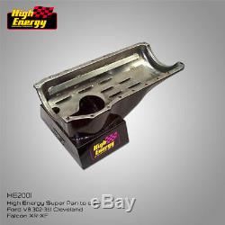 High Energy He2001 Oil Pan Sump Suit Ford V8 302 351 Cleveland Falcon XC XD Xe