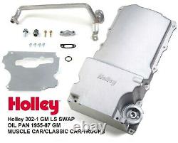 Holley 302-1 Chevy LS Swap Retro-Fit Rear Sump Aluminum Oil Pan 55-87 Cars Truck