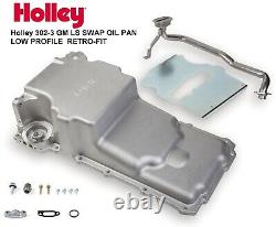 Holley 302-2 Chevy LS Swap Retro-Fit Rear Sump Aluminum Oil Pan & Pickup Tube