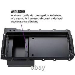 LS Swap Conversion Low Profile Oil Pan, Black, 90 Degree 10 AN