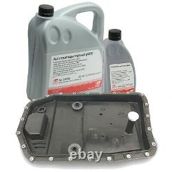 OEM ZF Automatic Transmission Filter Kit & Oil Pan and 6 Liters Trans Fluid
