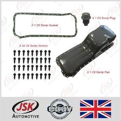 Oil Sump Pan, Gasket, 36 Screws and Sump Plug for Cummins 5.9 6B 6BT 6BTA